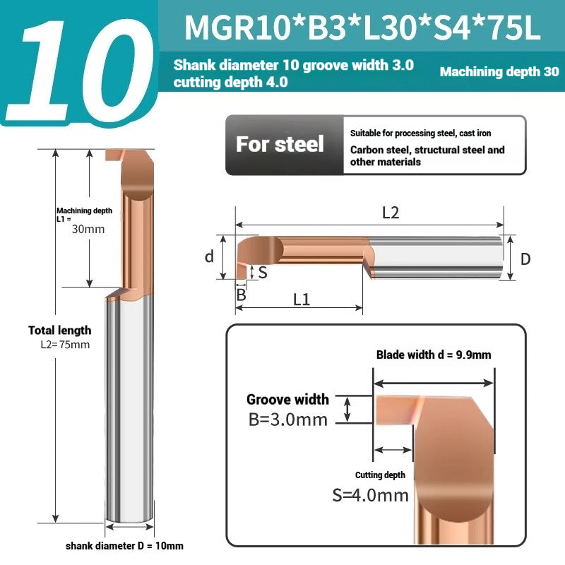1135-CNC Small Bore Grooving Tool MGR Integral Tungsten Carbide Small Bore Hook Grooving Tool for Steel and Aluminum Internal Grooving Toolholder Shandong Denso Pricision Tools Co.,Ltd.